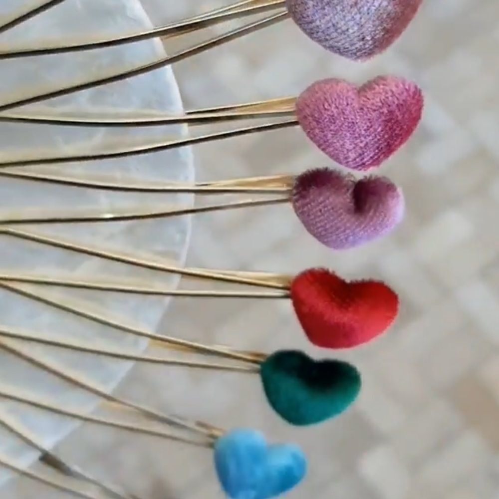 Heart shape Velvet Hair Pin top quality plus Ipsy bag NWT